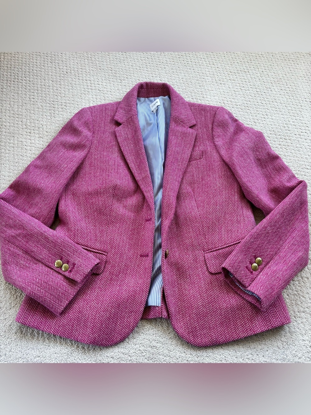 Jcrew factory patterned school boy blazer Pink Herringbone Jacket